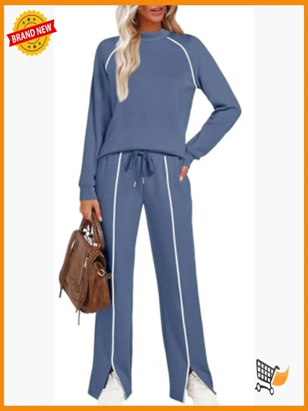 2 Piece Lounge Set Wide Leg Pant Matching Outfit Fall